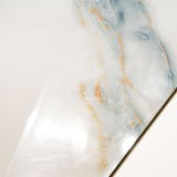 Grazzu Azul glossy marble effect porcelain tile 60x120cm with 9mm thickness features rich blue tones and polished luxury finish.