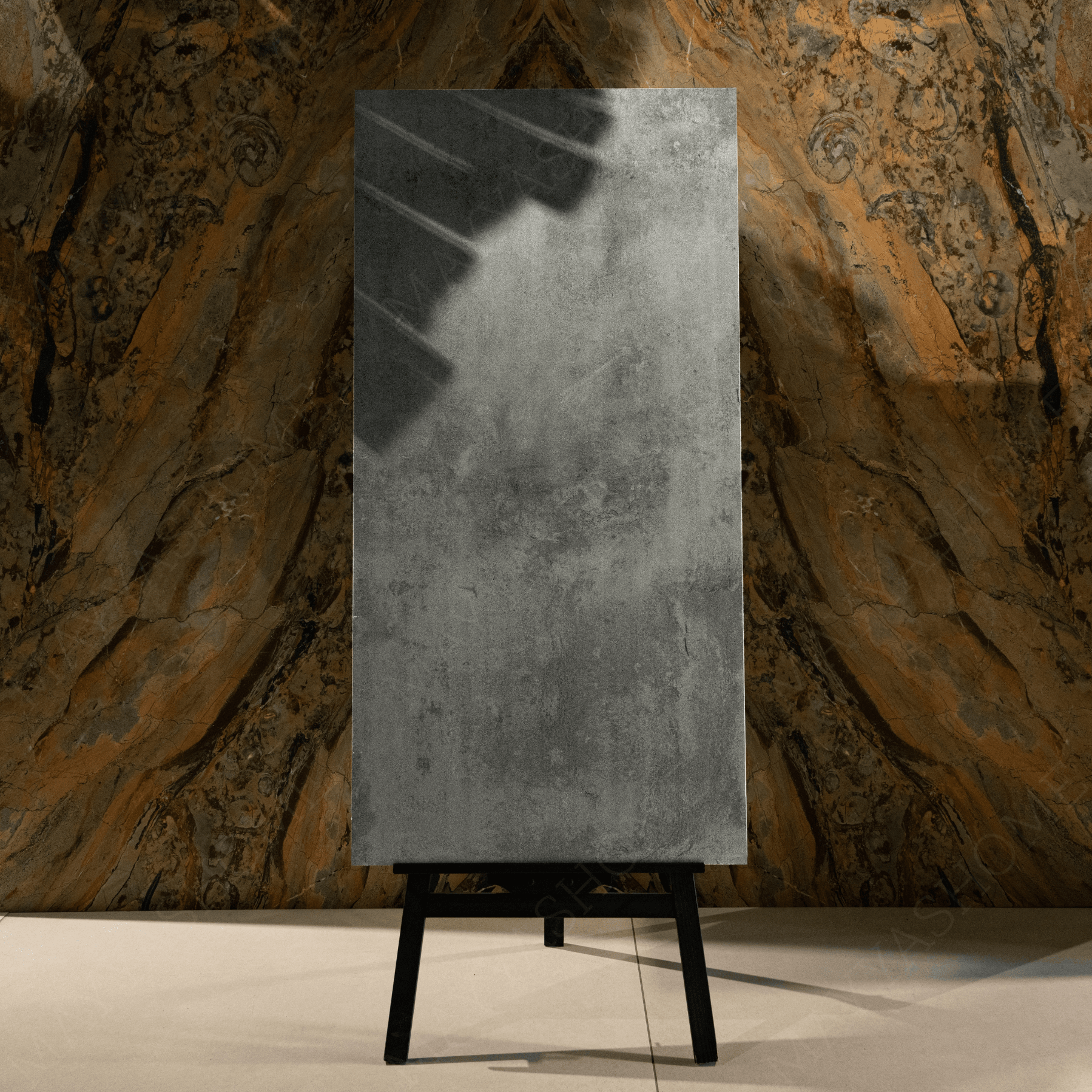 Hyper Blue Dark porcelain tile 60x120cm 9mm thickness, dark blue marble look design, durable porcelain tile for luxury floors and walls.