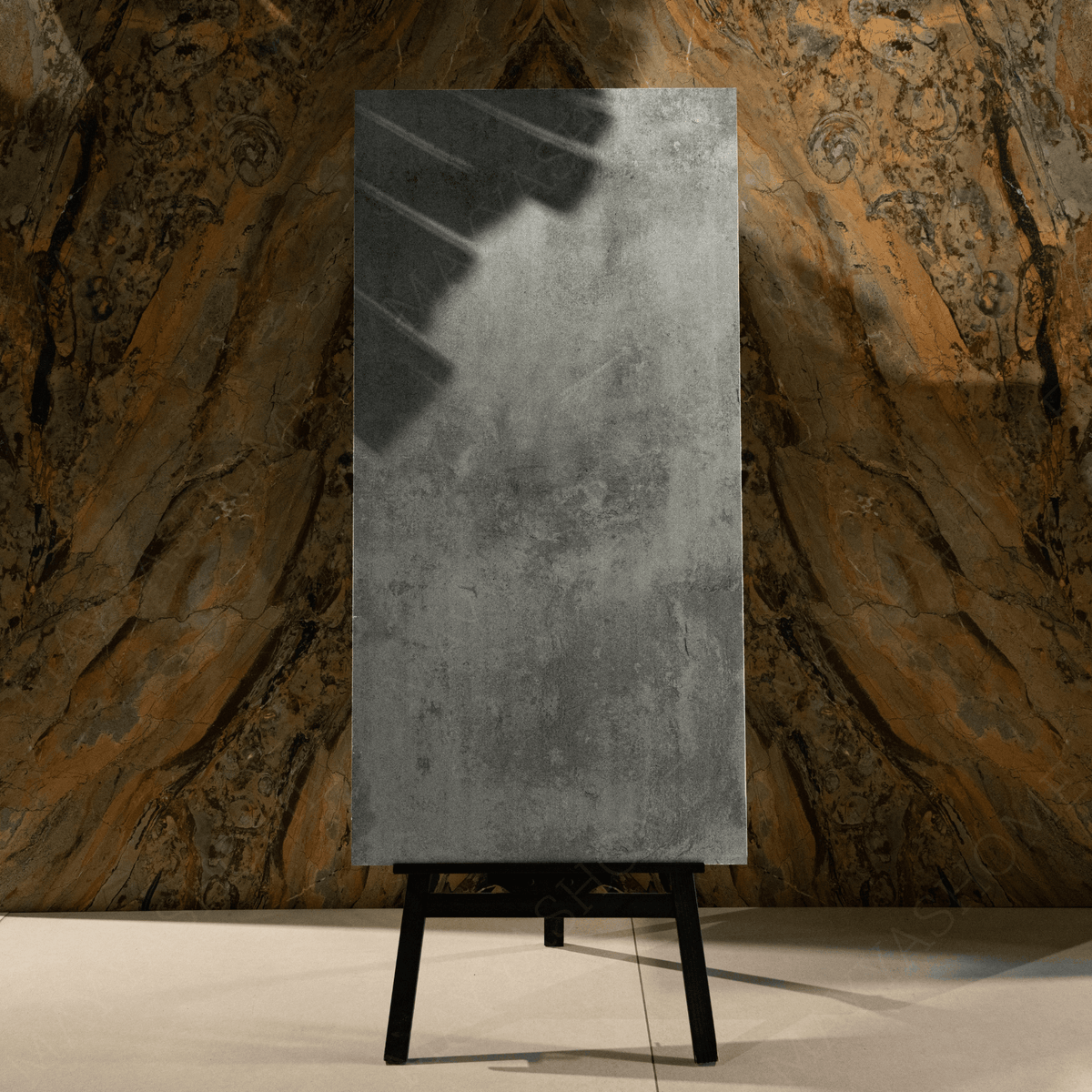 Hyper Blue Dark porcelain tile 60x120cm 9mm thickness, dark blue marble look design, durable porcelain tile for luxury floors and walls.