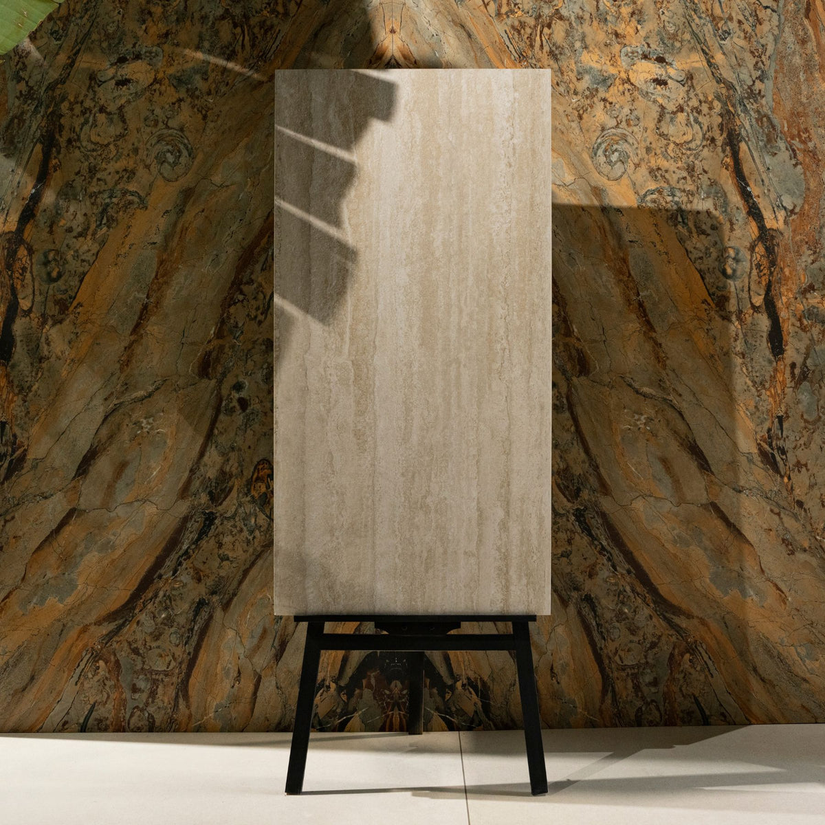 Ivory Sandstone matt porcelain tile 60x120cm x2mm with natural stone look, durable large format surface ideal for modern floors, walls and premium interiors.