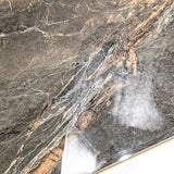 Lava Brown glossy porcelain tile 60x120cm with 9mm thickness features rich brown tones, natural stone texture and elegant polished finish.