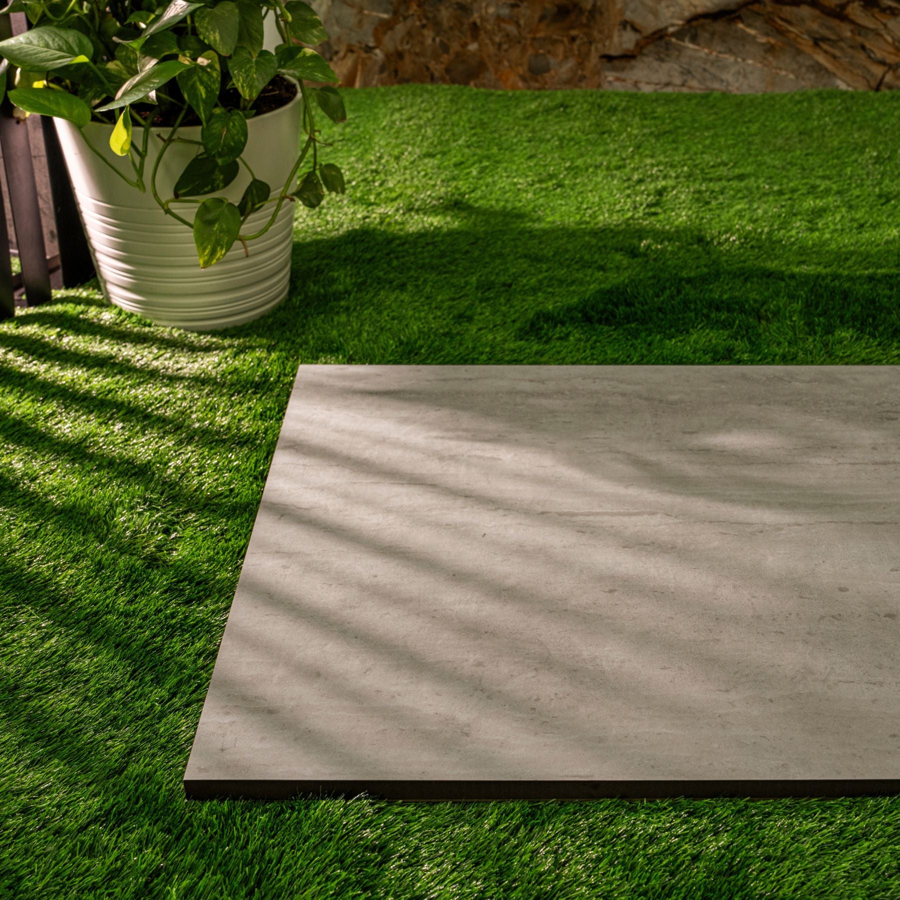Lunar Surface matt porcelain tile 60x120cm x 2mm with modern textured design. Durable large format tile perfect for contemporary floors and interior walls.