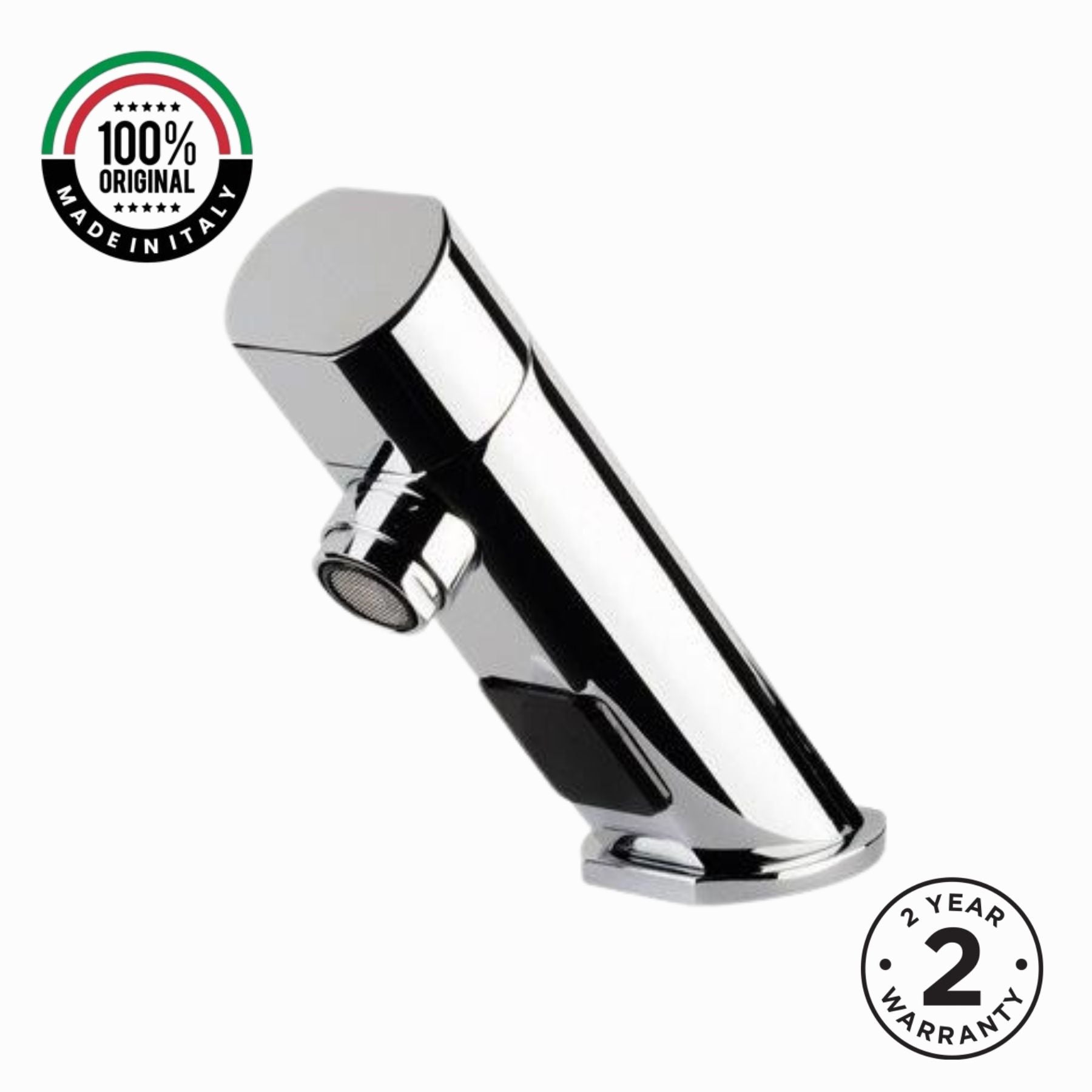 Luxury mains-powered electronic single water sink faucet with modern above-counter installation and water-saving flow control.