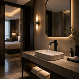 Luxury mains-powered electronic sink mixer tap with above-counter installation and smart water-saving flow control.