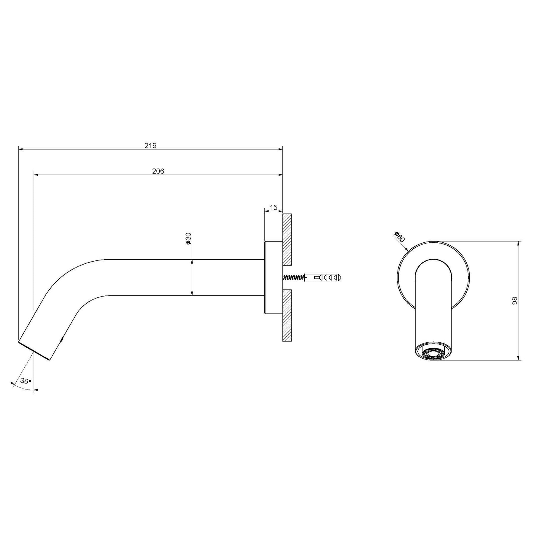 Luxury wall-mounted battery powered sensor tap with touchless operation, anti-legionella protection and vandal-proof design. Shop Mayyas Home UAE.