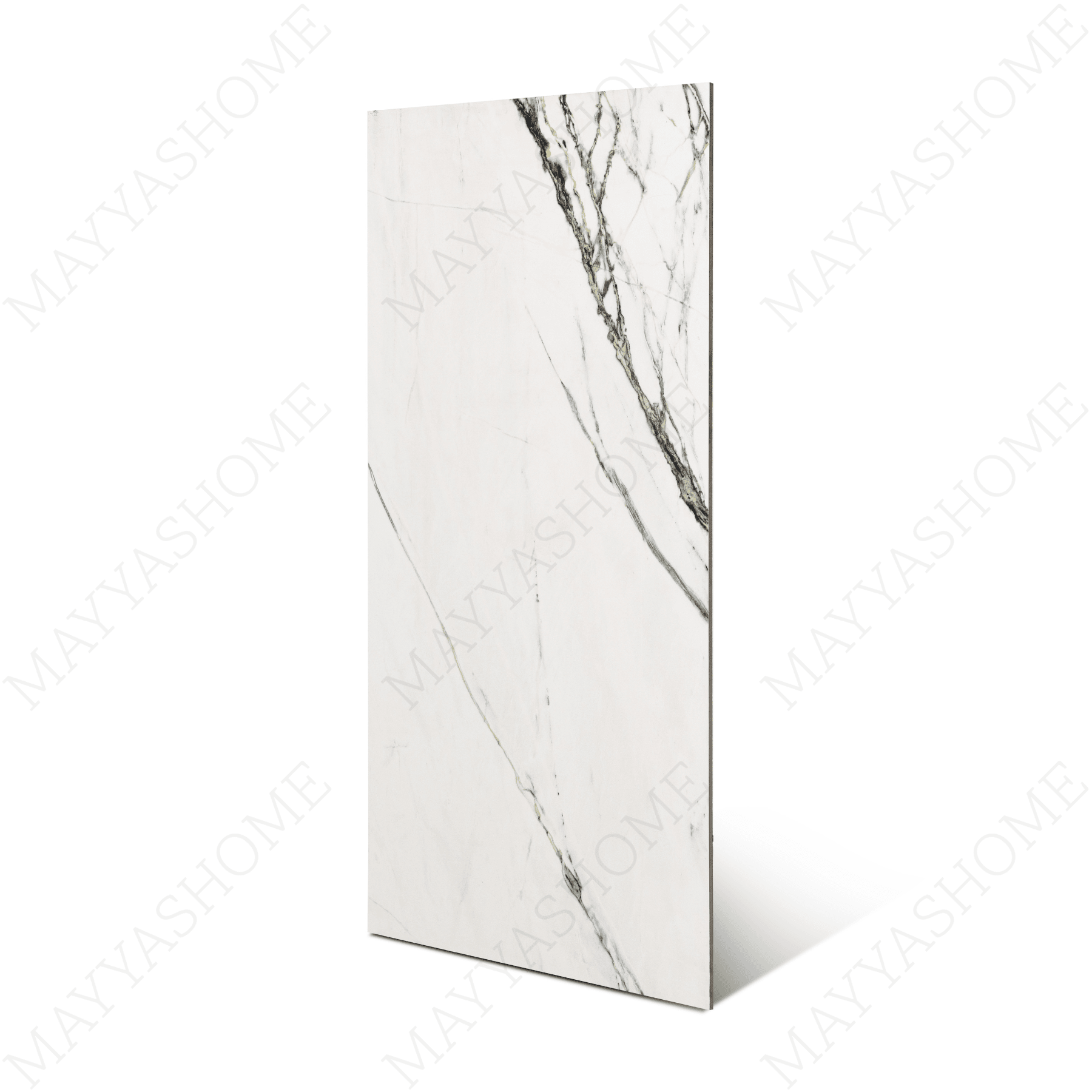 Calcutta Emerald porcelain tile 60x120cm 9mm thickness, white marble look with green veining, durable porcelain tile for luxury floors and walls.