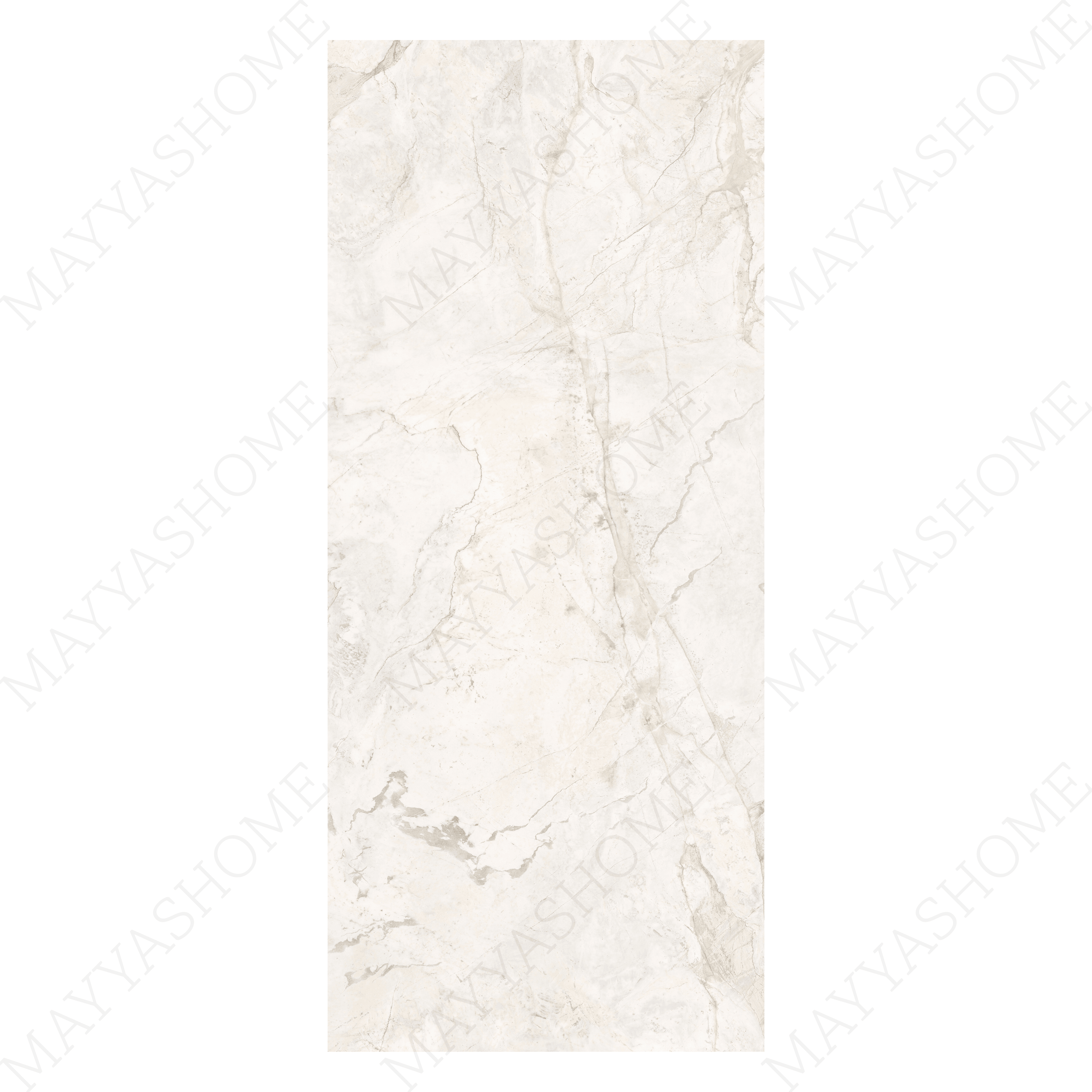 Marmo Ice 120x278cm glossy porcelain tile. Cool white tones with sleek finish, 09mm durable slab, seamless luxury look for modern interiors.
