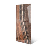 Mexican Onyx glossy onyx effect porcelain tile 60x120cm with 9mm thickness features warm amber tones and polished luxury finish.