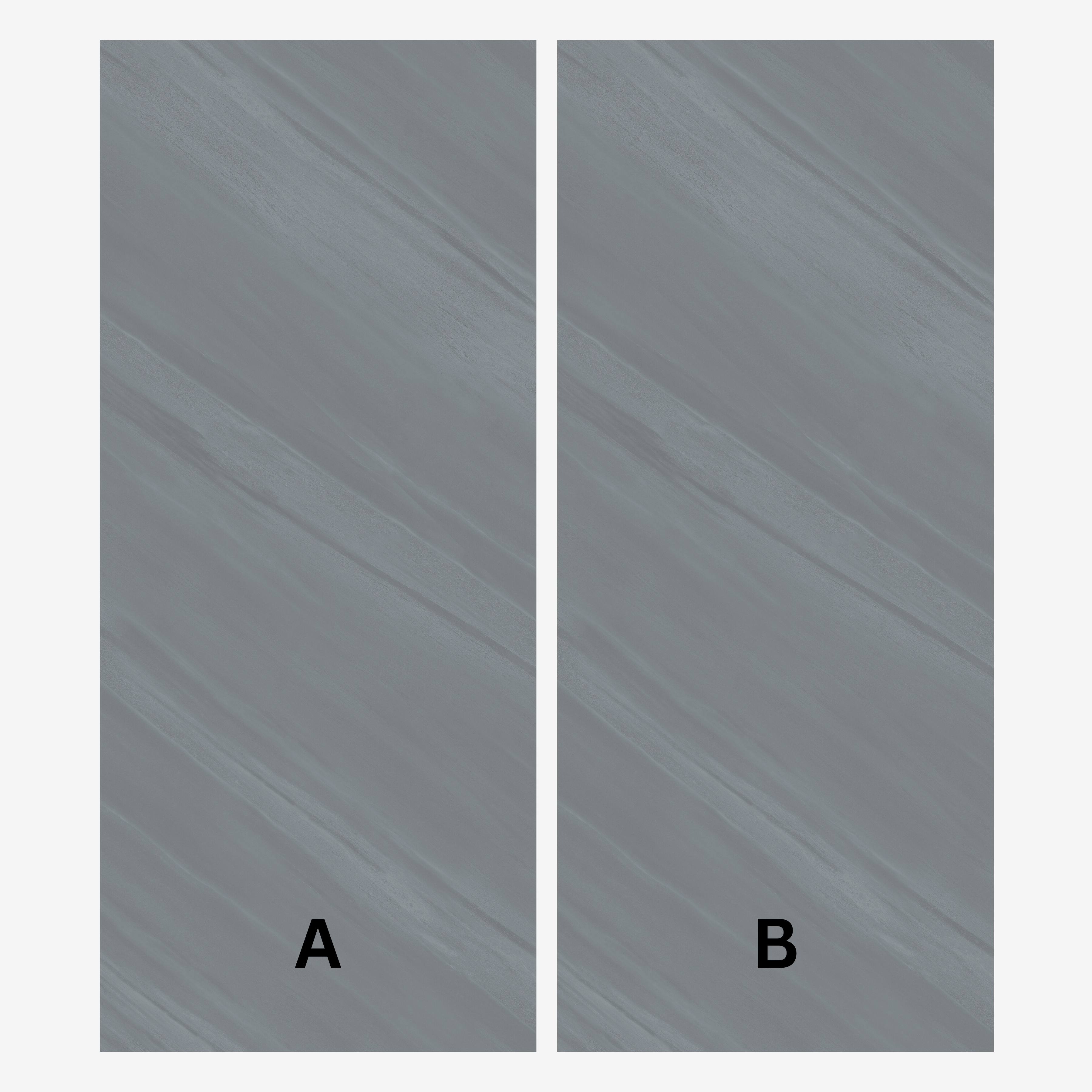 Modern steel look tiles with a random pattern and matt finish. 120x320cm large format tile ideal for industrial and contemporary interiors.
