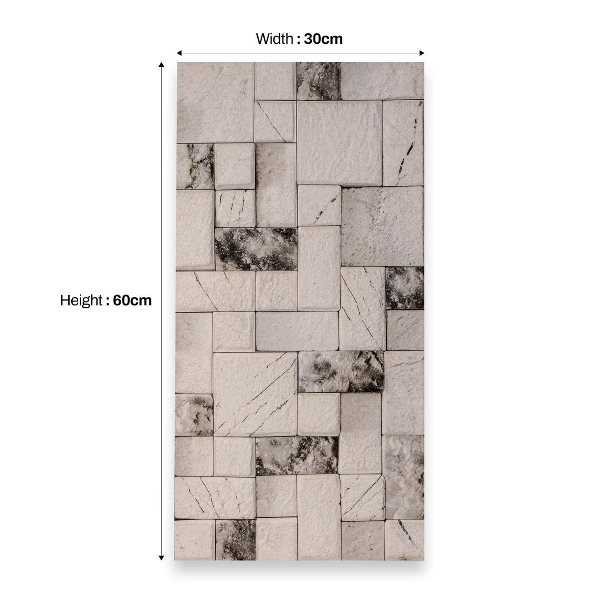 Monaco 03 30x60cm porcelain tile with 09mm thickness. Stone-look design, durable and elegant for modern walls and floors.