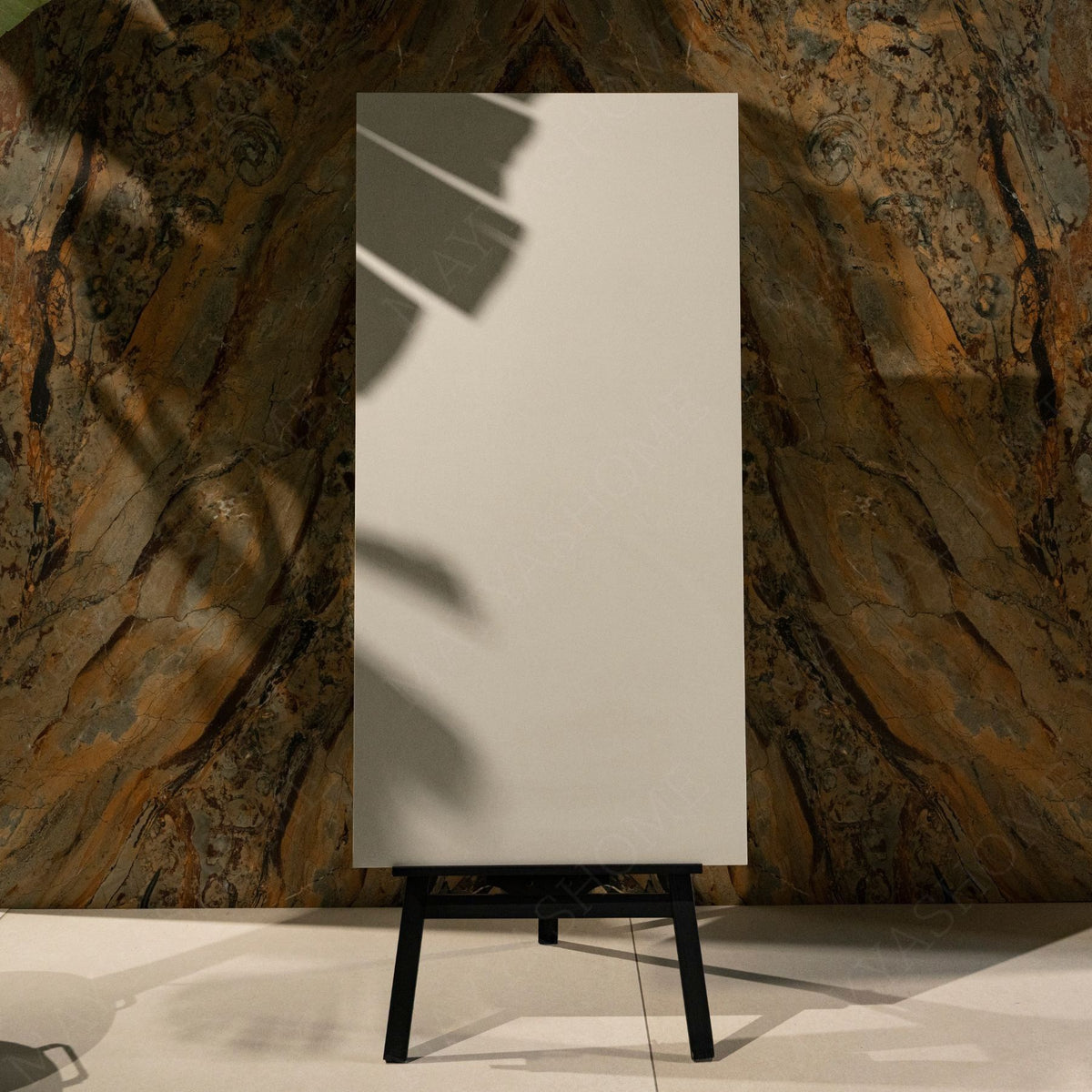 Morning Glory matt stone effect porcelain tile 60x120cm with 9mm thickness features soft decorative detailing for elegant interiors.
