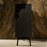 Negro Spin porcelain tile 60x120cm 9mm thickness, black marble look design, durable porcelain tile ideal for luxury floors and walls.