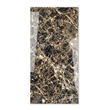 Nero Gold Lux glossy marble effect porcelain tile 60x120cm with 9mm thickness features deep black base with gold veining and polished luxury finish.
