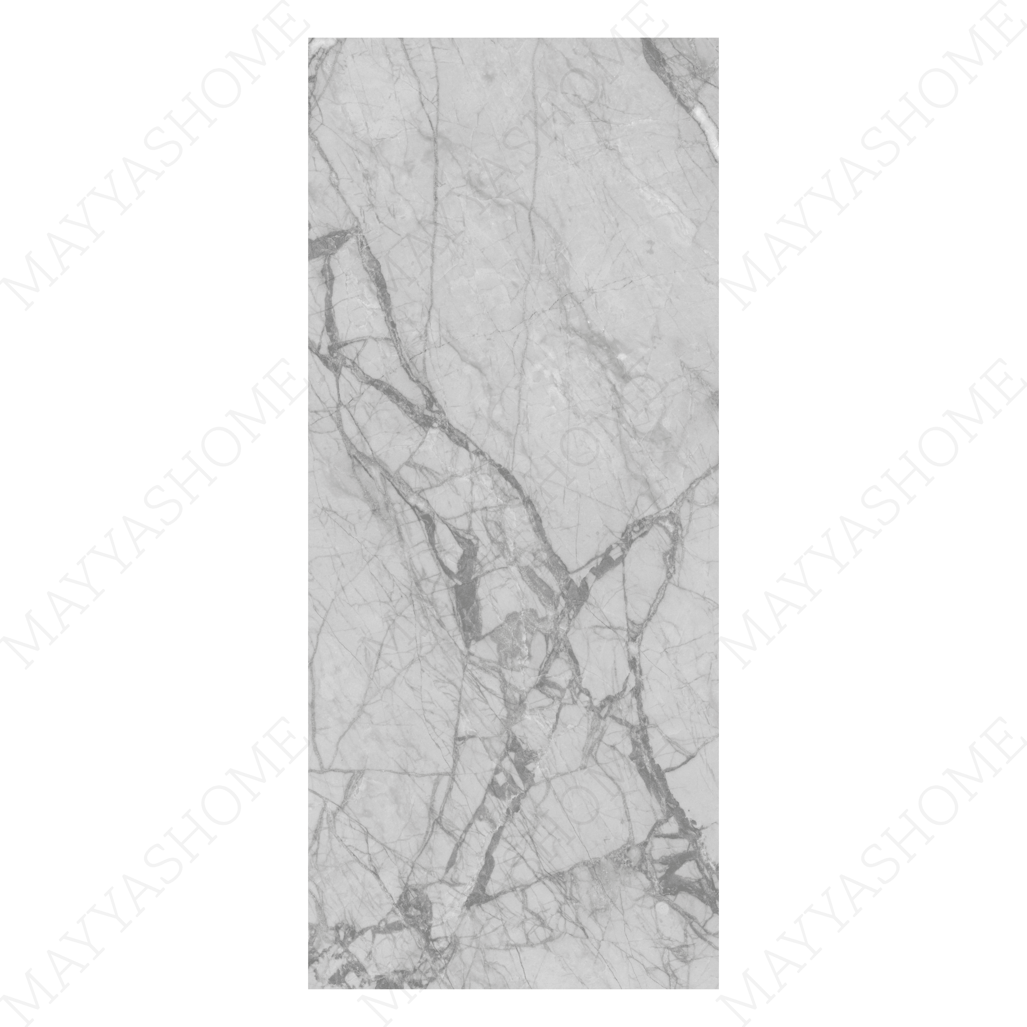 OPUS GREY 120x278cm grey marble look tile with delicate veining and a sleek glossy finish. A premium large format tile for modern interiors.
