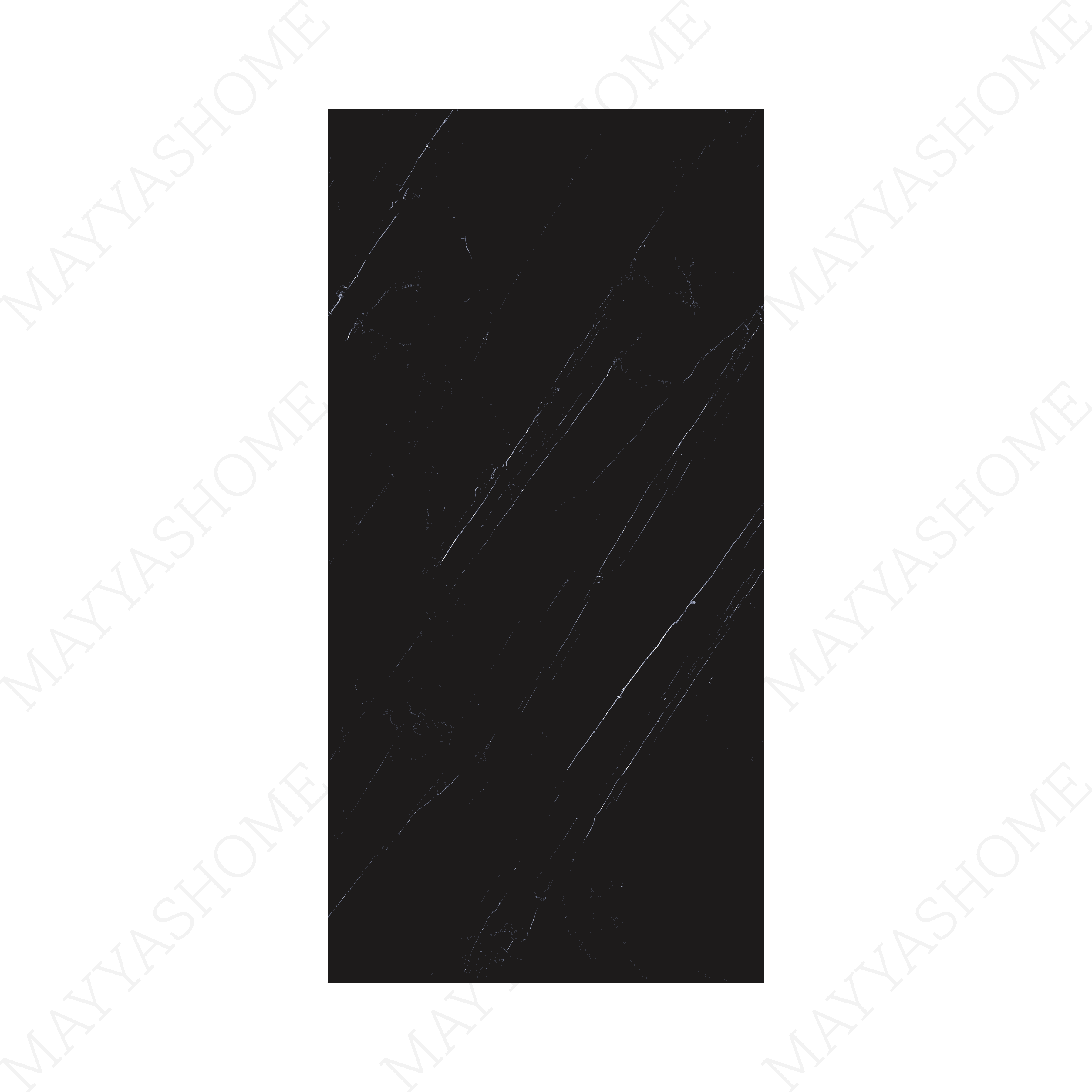 Opium Black 120x240cm glossy tile with deep tones and a mirror-like finish. Perfect for creating bold, elegant, and luxurious interior spaces.