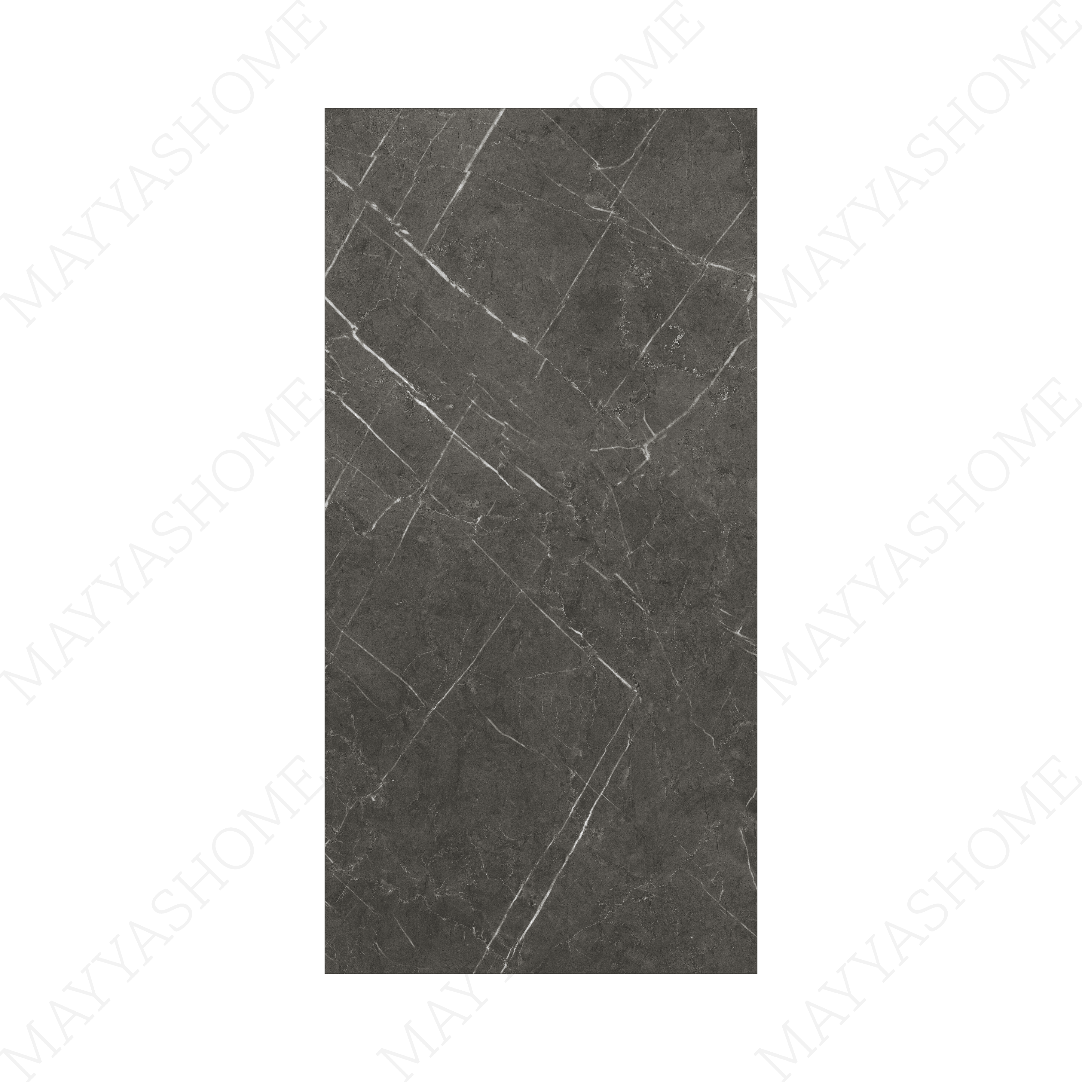 Pietra Grey 120x240cm glossy tile with subtle veining and sleek finish. A timeless stone-inspired design for luxury modern interiors.