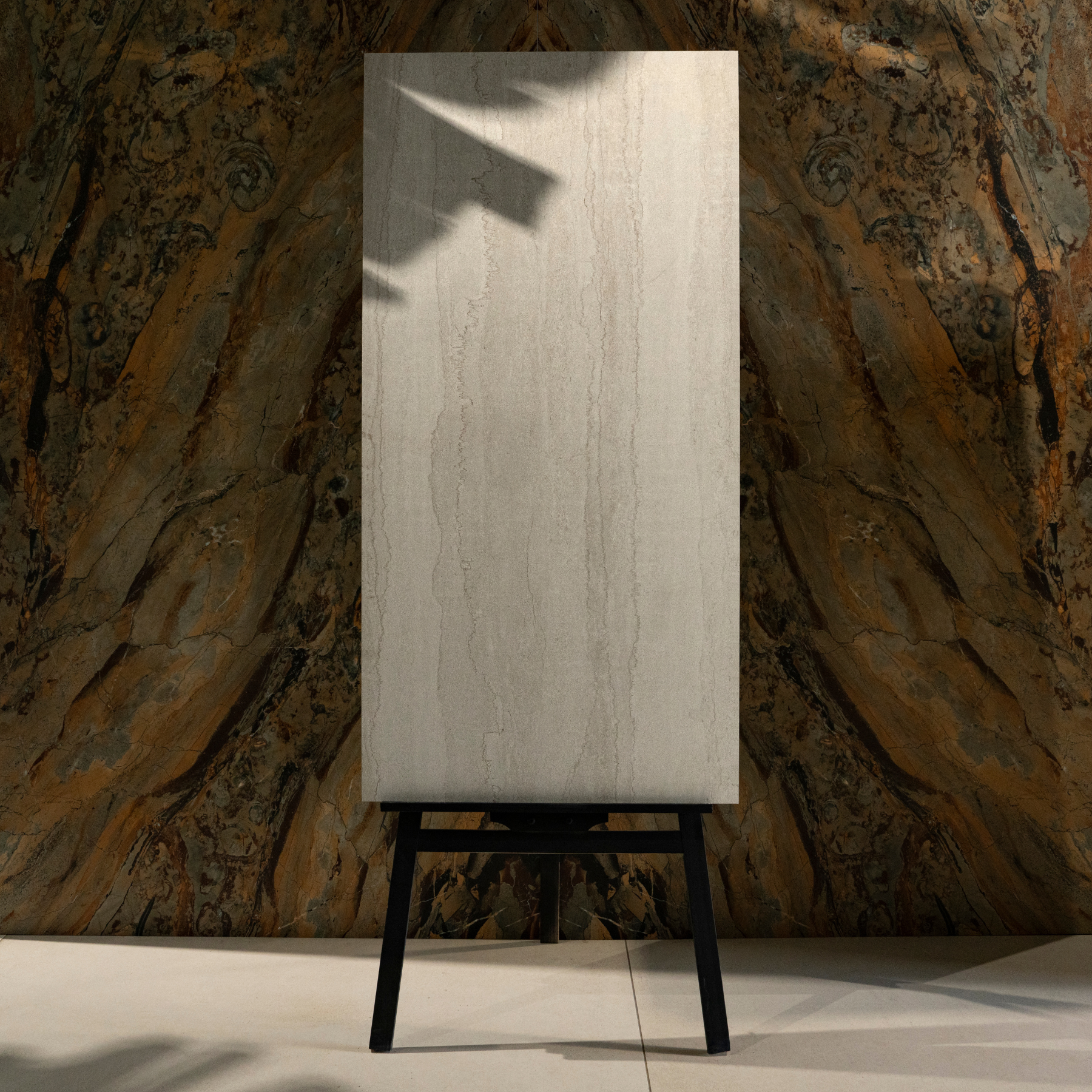 Portland View Silver porcelain tile 60x120cm 2mm thickness, silver stone look design, durable porcelain tile for modern floors and walls. 