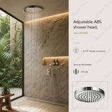 Premium adjustable ABS shower head with G1/2 female connection and chrome finish. Ideal for hotels, hospitals, gyms and residential bathrooms across UAE.