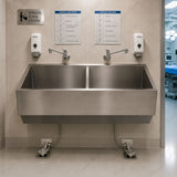 Progressive instant mixer tap with hygienic pedal control for floor or wall installation. Ideal for hospitals, commercial kitchens and laboratories across UAE.