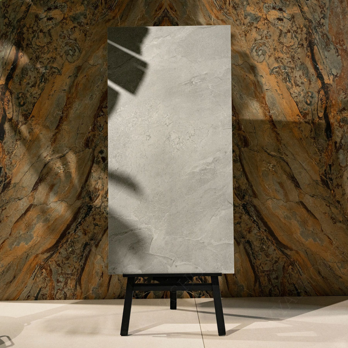 Provenza Graphite porcelain tile 60×120cm features deep graphite stone tones with durable porcelain strength, ideal for modern floors and walls.