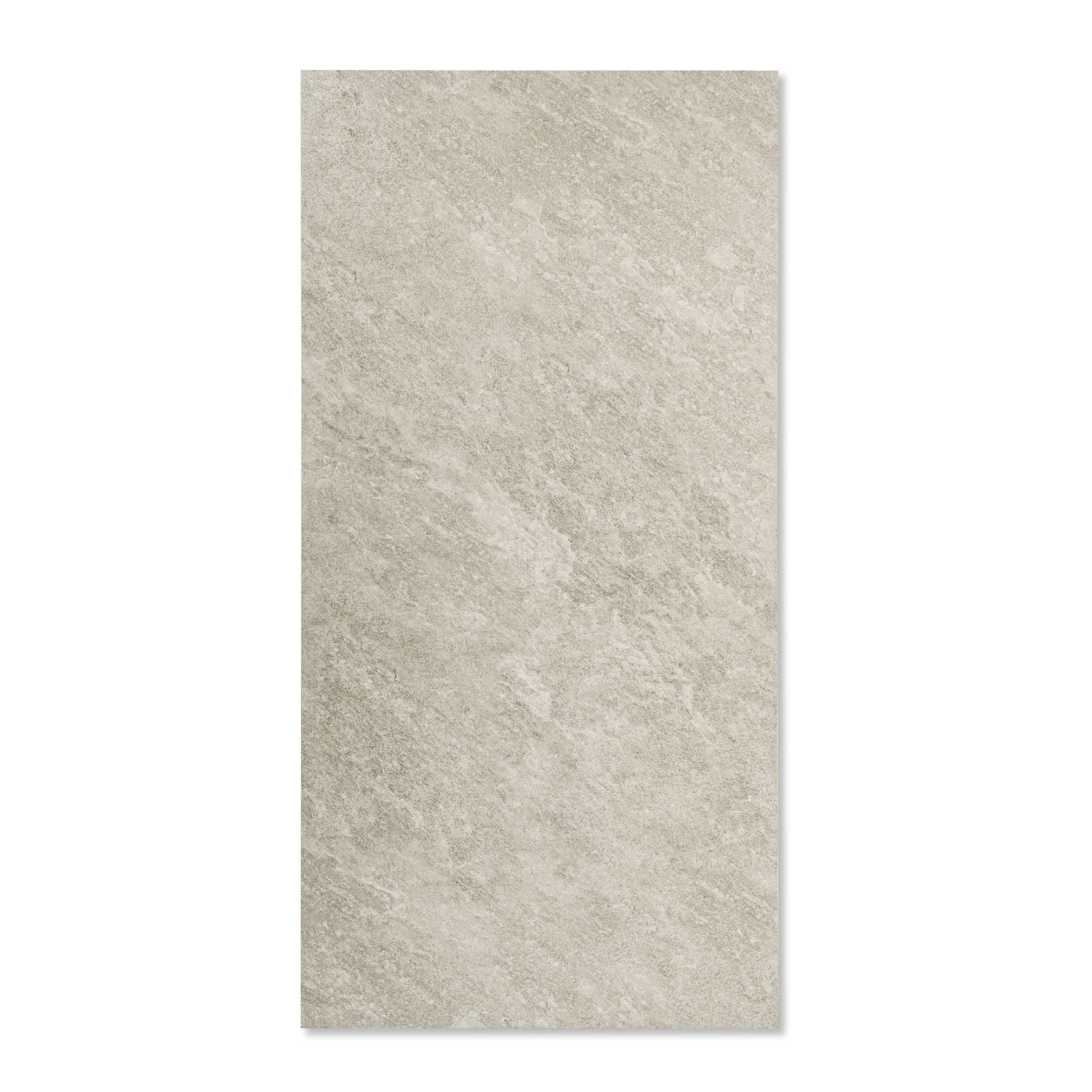 Quartz Light Grey matt porcelain tile 60x120cm x 2mm with modern stone texture. Stylish large format tile perfect for floors and walls in contemporary interiors.