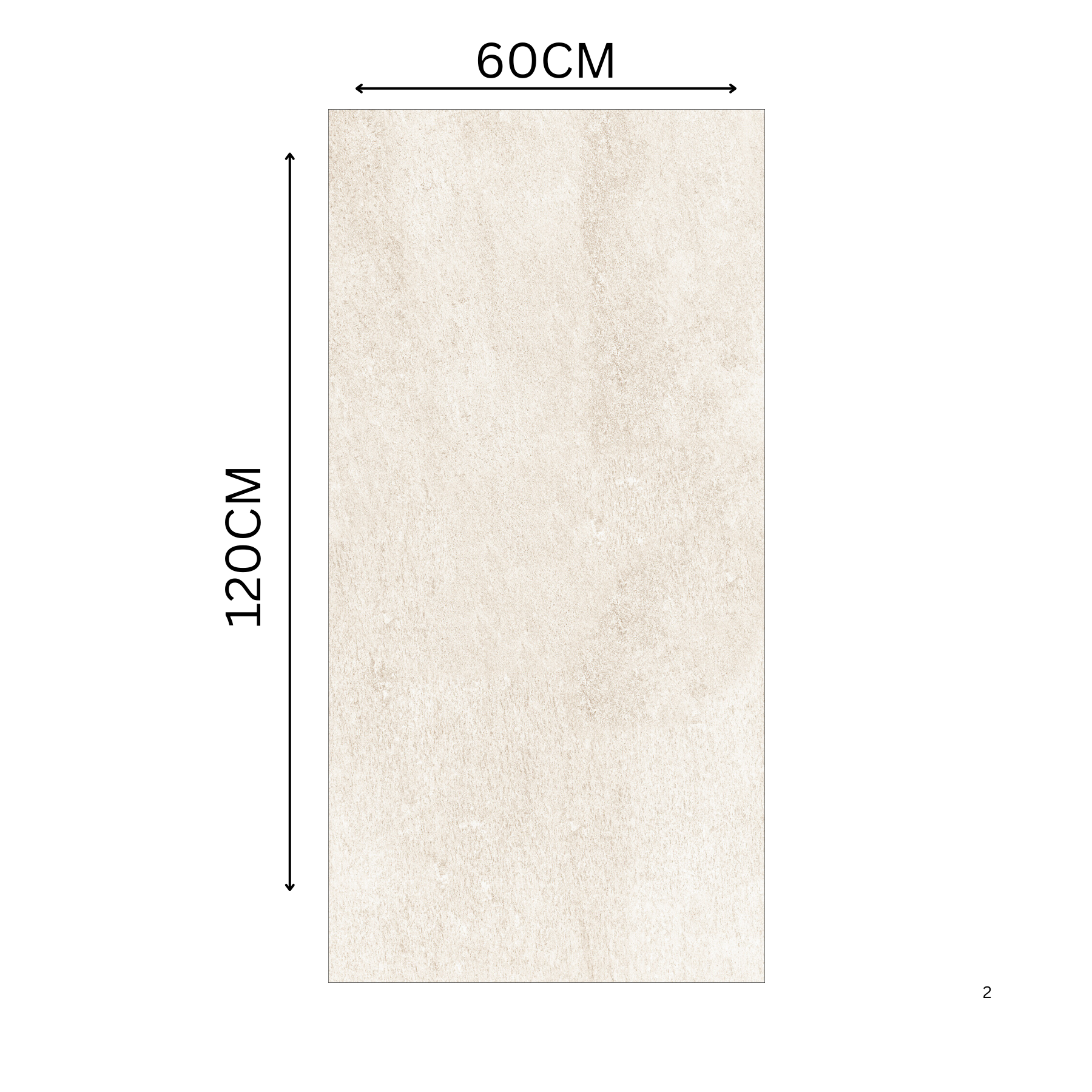 Quarzo White 60x120cm porcelain tile, 20mm thick with R11 slip-resistant rough matt finish. Elegant quartz look, ideal for outdoor and high-traffic spaces.