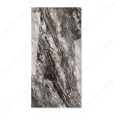 Royal Obsidian glossy porcelain tile 60x120cm with 9mm thickness features deep black tones, bold natural veining and elegant polished surface finish.