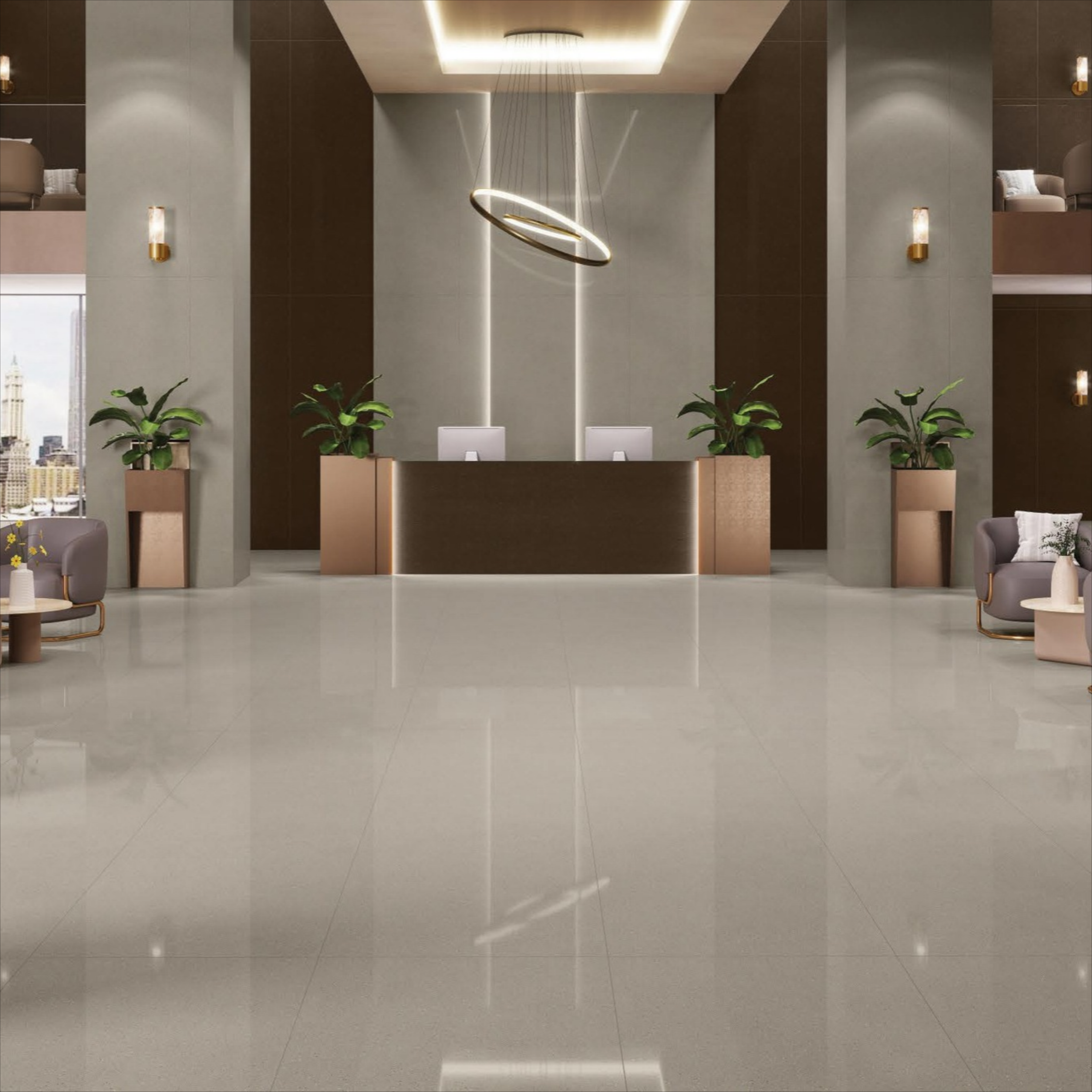 SAGA Royal Taupe fullbody porcelain tile with elegant taupe design