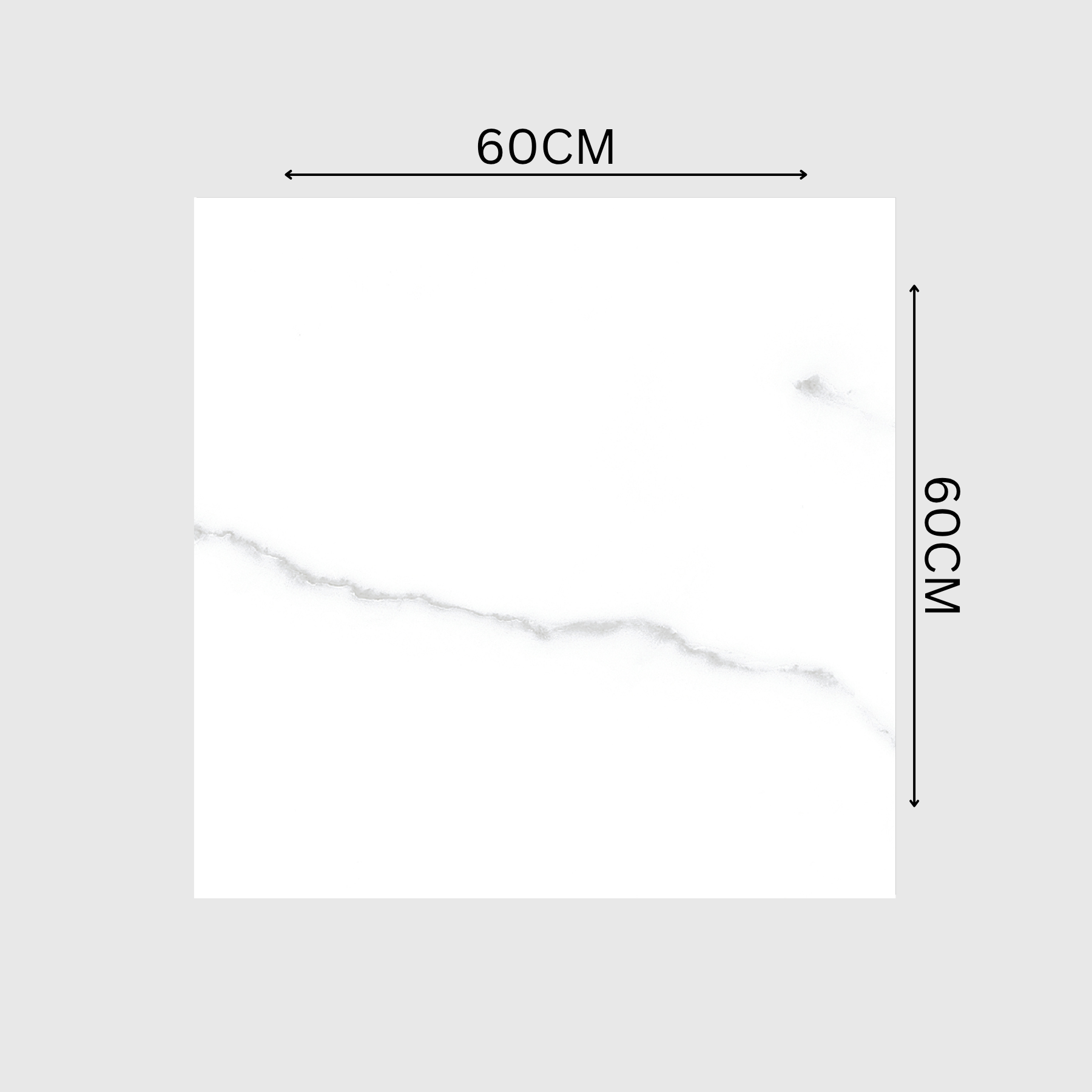 STATUARIO 60x60cm Glossy Porcelain Tile – 09MM Classic White Marble Look