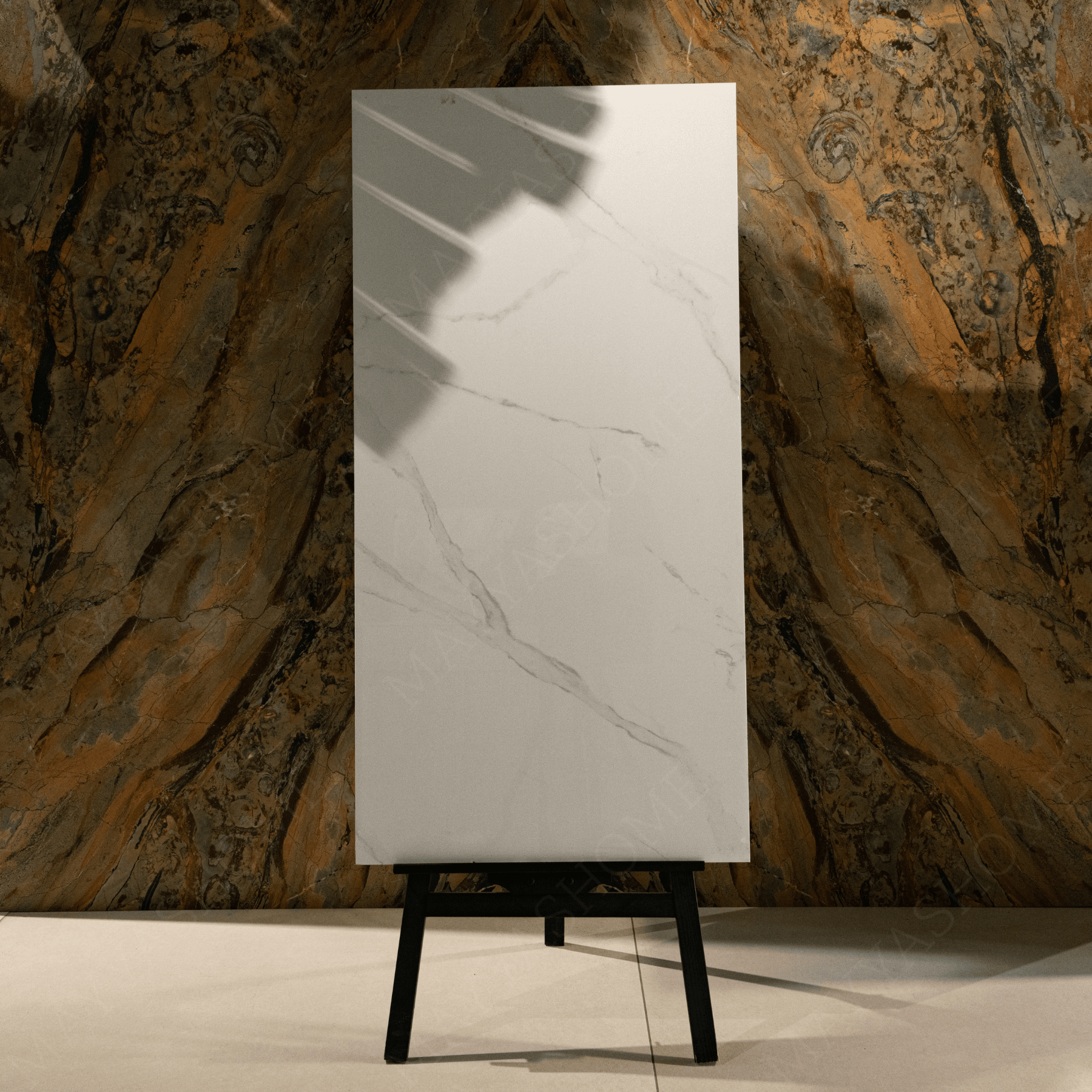 Shop KEROS STATUARIO large format porcelain tile 600x1200mm with matt marble-look finish and 9MM thickness. Durable, scratch-resistant, and perfect for stylish, low-glare flooring and wall solutions.