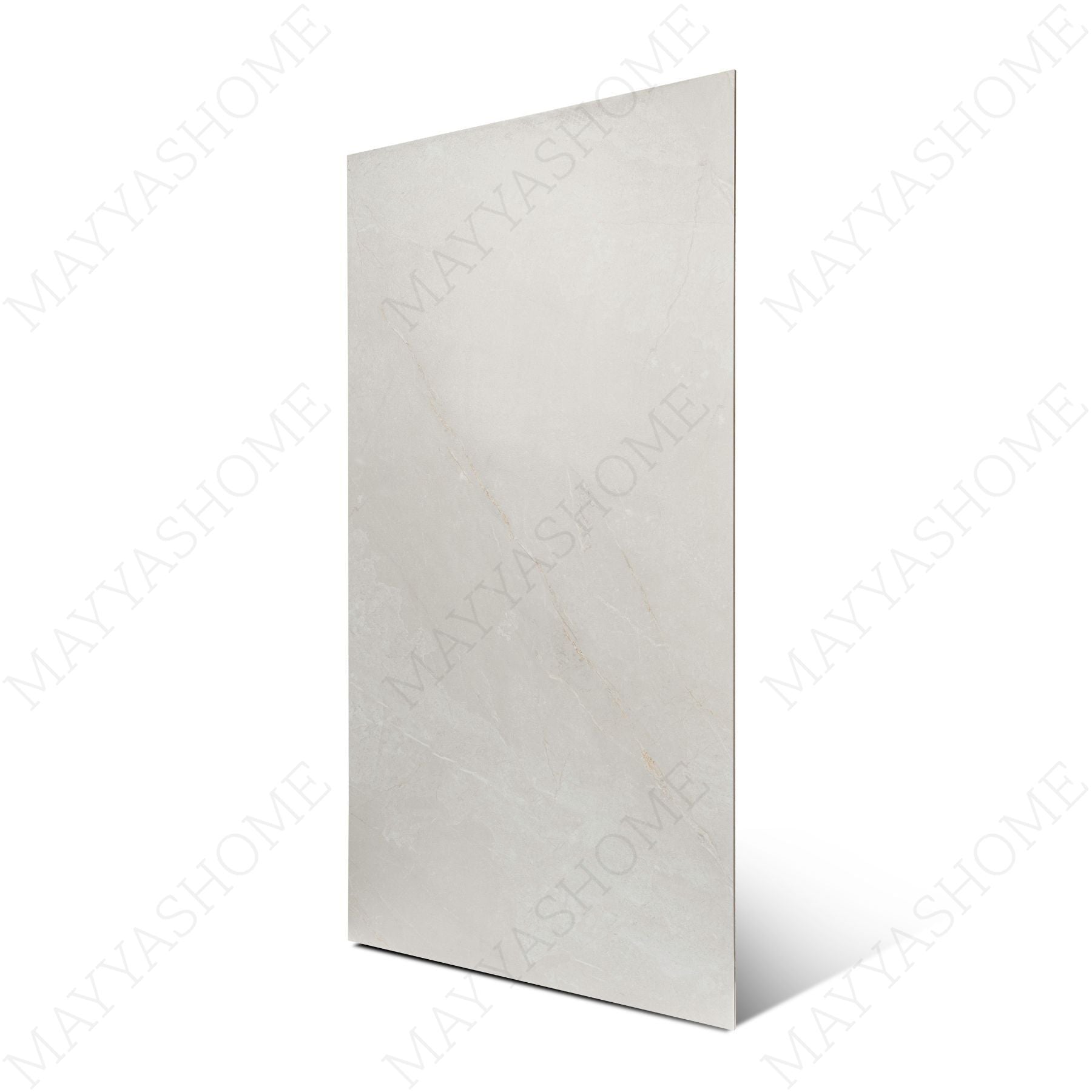 Sighny White porcelain tile in 60x120cm size featuring soft stone texture, elegant white tones and durable 9mm thickness for floors and walls.
