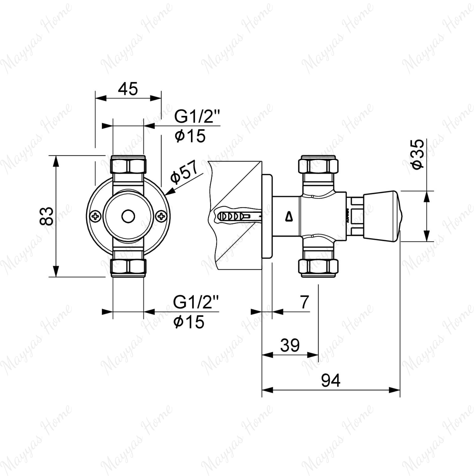 Single-water timed shower tap with push-button control, anti-vandal system and adjustable flow. Perfect for gyms, hotels and commercial shower areas in UAE.
