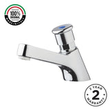 Single water timed sink tap with 8–12 second push-button operation, anti-vandal protection, adjustable flow, and water-saving performance for UAE washrooms.