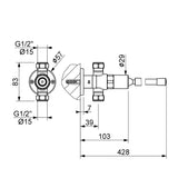 Single water timed sink tap with knee lever control and 8–12 second timed operation. Ideal for healthcare, laboratory and commercial washroom applications in the UAE.