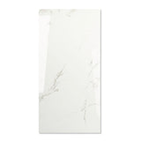 Smoke White glossy marble effect porcelain tile 60x120cm with 9mm thickness delivers a clean white look with subtle grey movement.