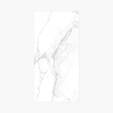  Statuario Vivian 120x240cm glossy porcelain tile with marble effect. Durable 9mm design, perfect for walls, floors, and luxury interiors.