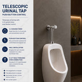 Telescopic timed urinal tap with 4–6 second flush, push-button control and anti-vandal protection. Ideal for commercial and public washrooms across UAE.