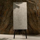 Terrazo Crema porcelain tile 60x120cm 20mm thickness, terrazzo look design, durable porcelain tile for indoor and outdoor floors.