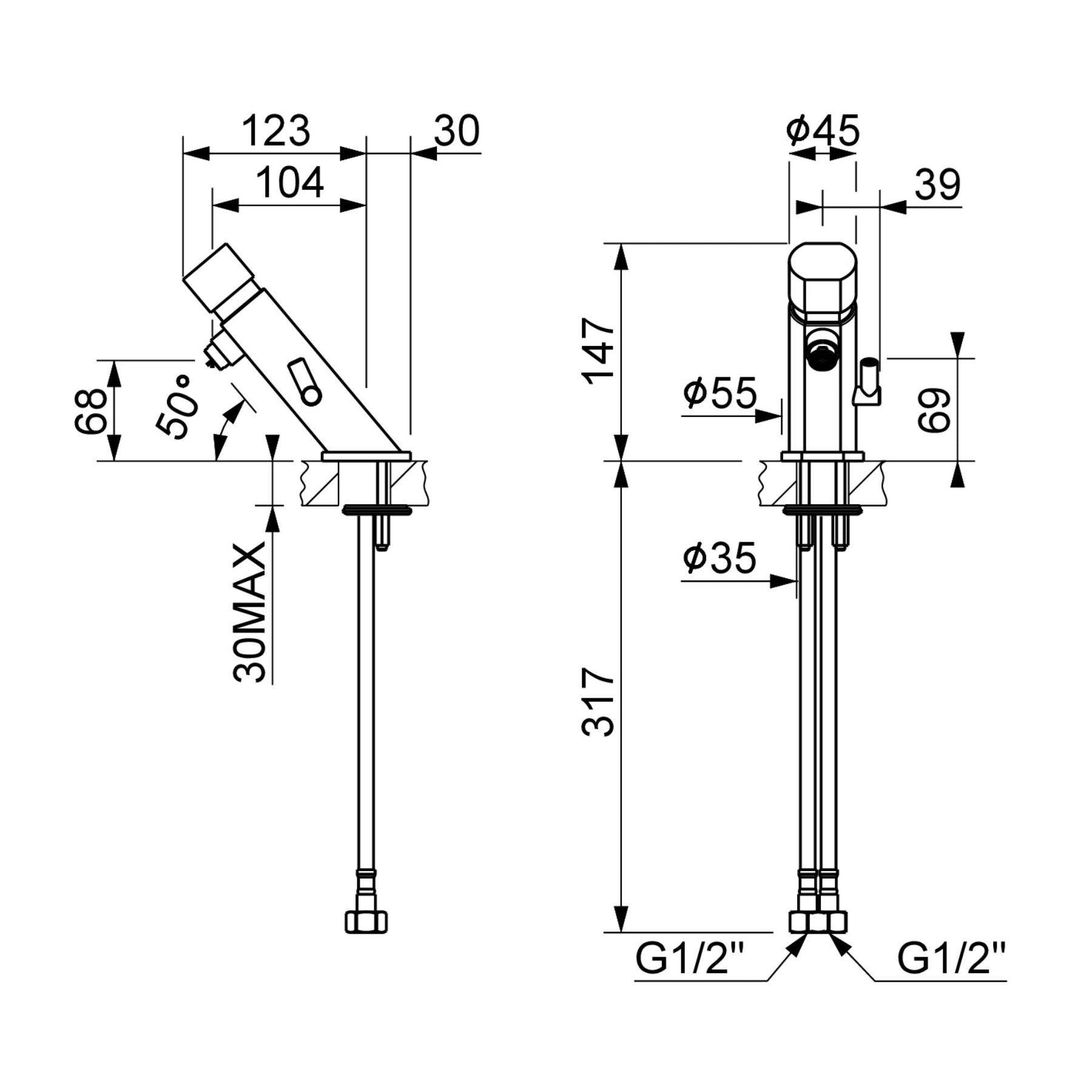 Timed sink mixer tap with 8–12 second push-button operation, anti-vandal protection and water-saving performance. Ideal for UAE commercial and public washrooms.