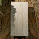 Travertine Latte porcelain tile 80x60cm 9mm thickness, beige travertine look design, durable porcelain tile for elegant floors and walls.