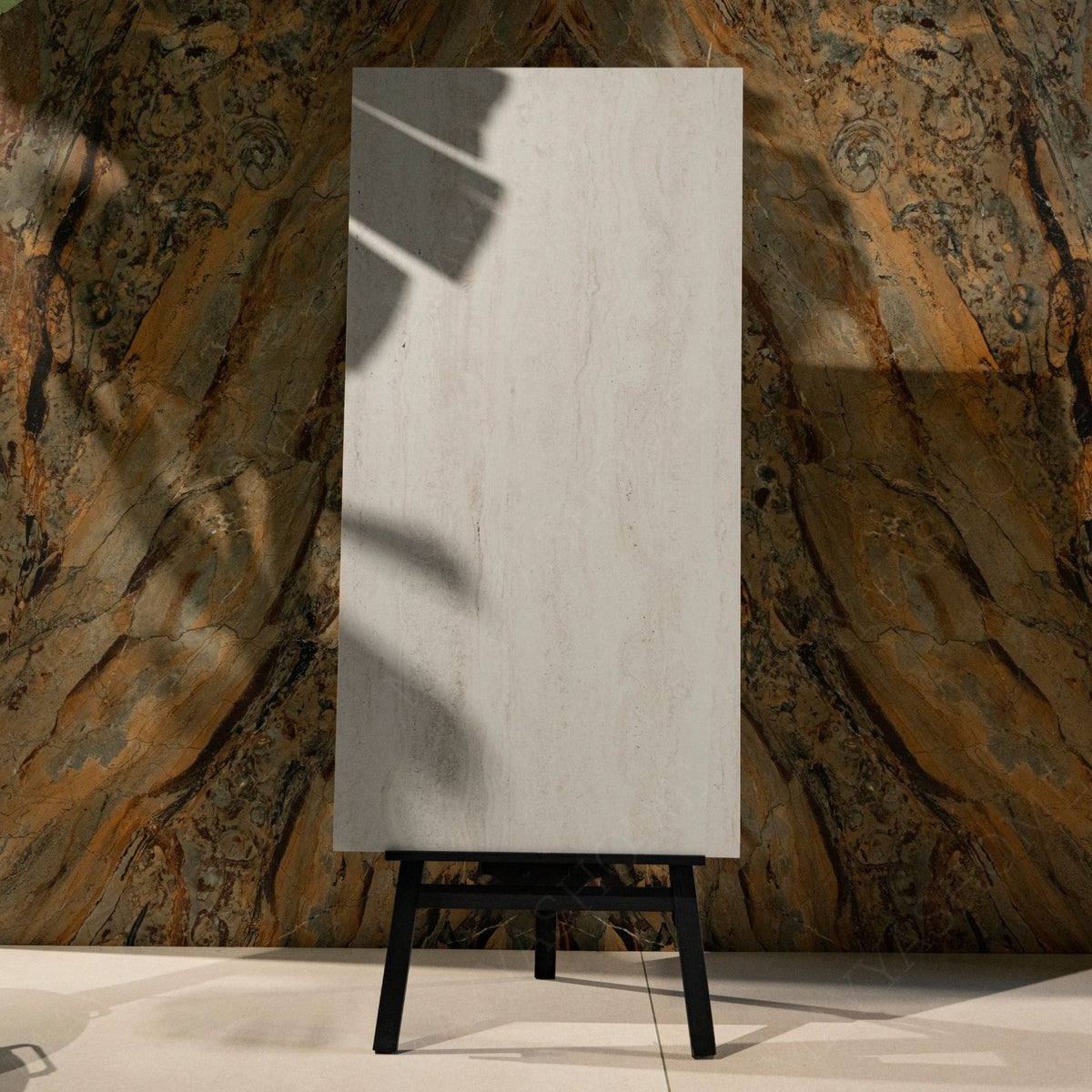 Travertino Silver porcelain tile 60x120cm 9mm thick features a refined travertine look with durable porcelain performance for floor and wall use.