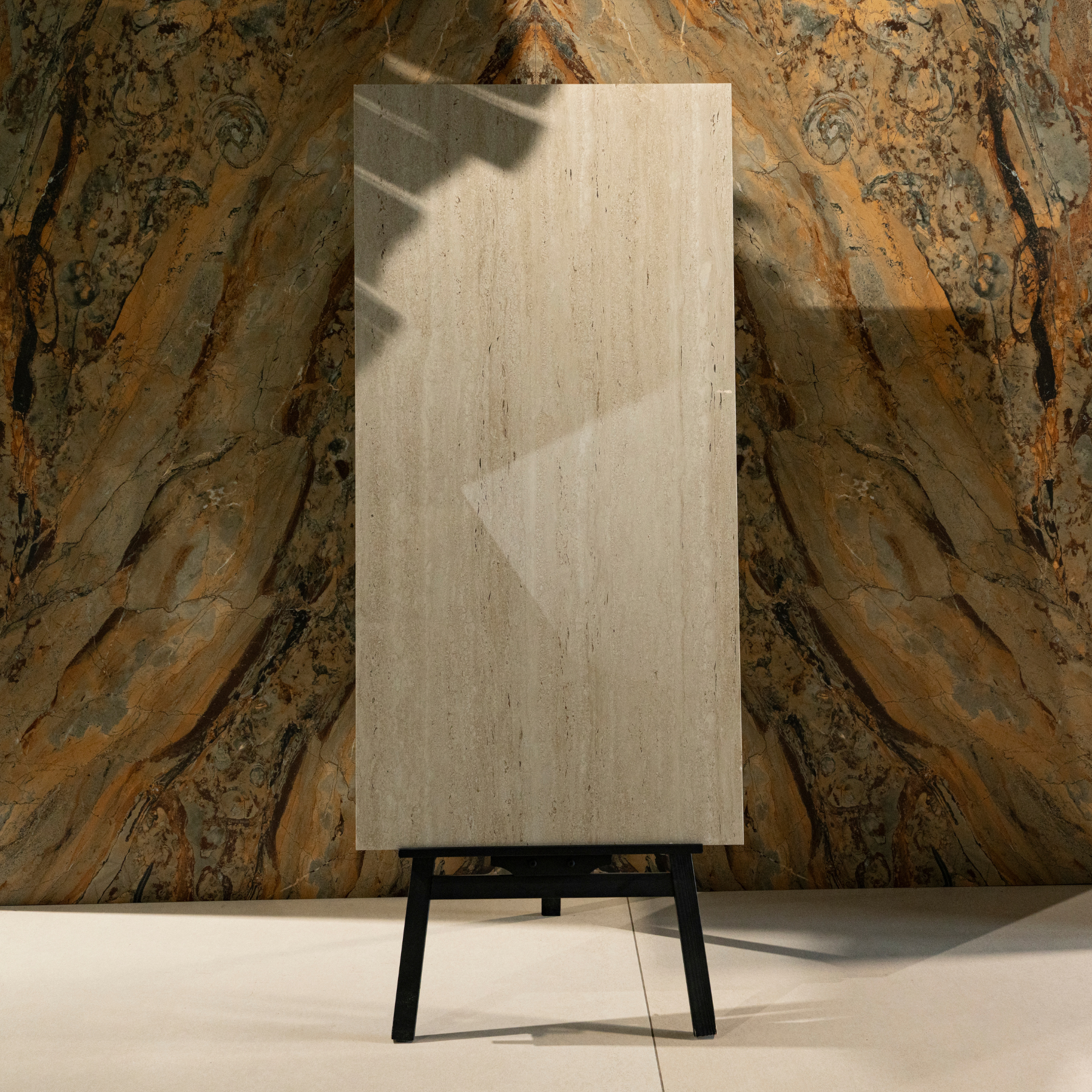 Travo Crema porcelain tile 60x120cm 9mm thickness, creamy marble look design, durable porcelain tile ideal for elegant floors and walls.