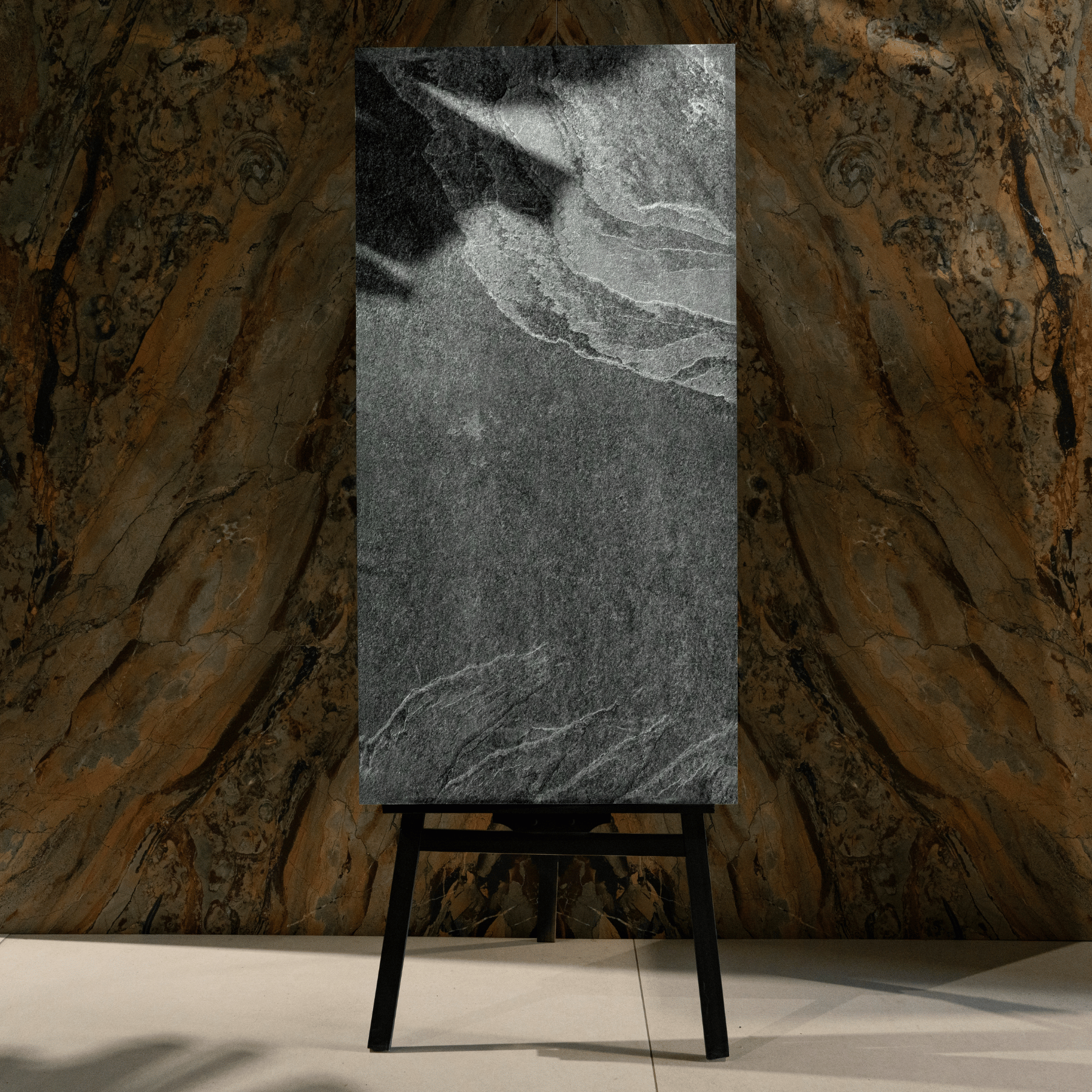 Urban Slate Concrete Grey porcelain tile 60x120cm 2mm thickness, concrete stone look design, durable porcelain tile for modern floors and walls.