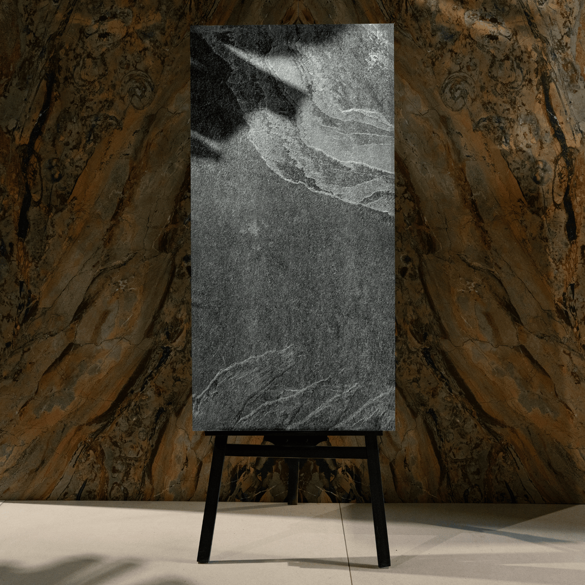Urban Slate Concrete Grey porcelain tile 60x120cm 2mm thickness, concrete stone look design, durable porcelain tile for modern floors and walls.