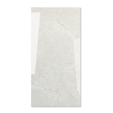Vanilla Mist glossy marble effect porcelain tile 60x120cm with 9mm thickness features soft creamy tones and elegant shine.
