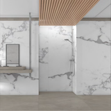 Venetian Bianco 120x240cm glossy porcelain tile with white marble effect. Strong 9mm design, ideal for walls, floors, and luxury interiors.