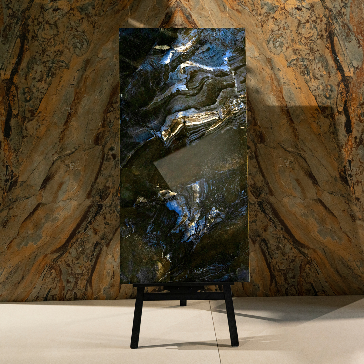 Venus Azul porcelain tile 60x120cm 9mm thickness, blue marble look design, durable porcelain, ideal for modern floors and walls.