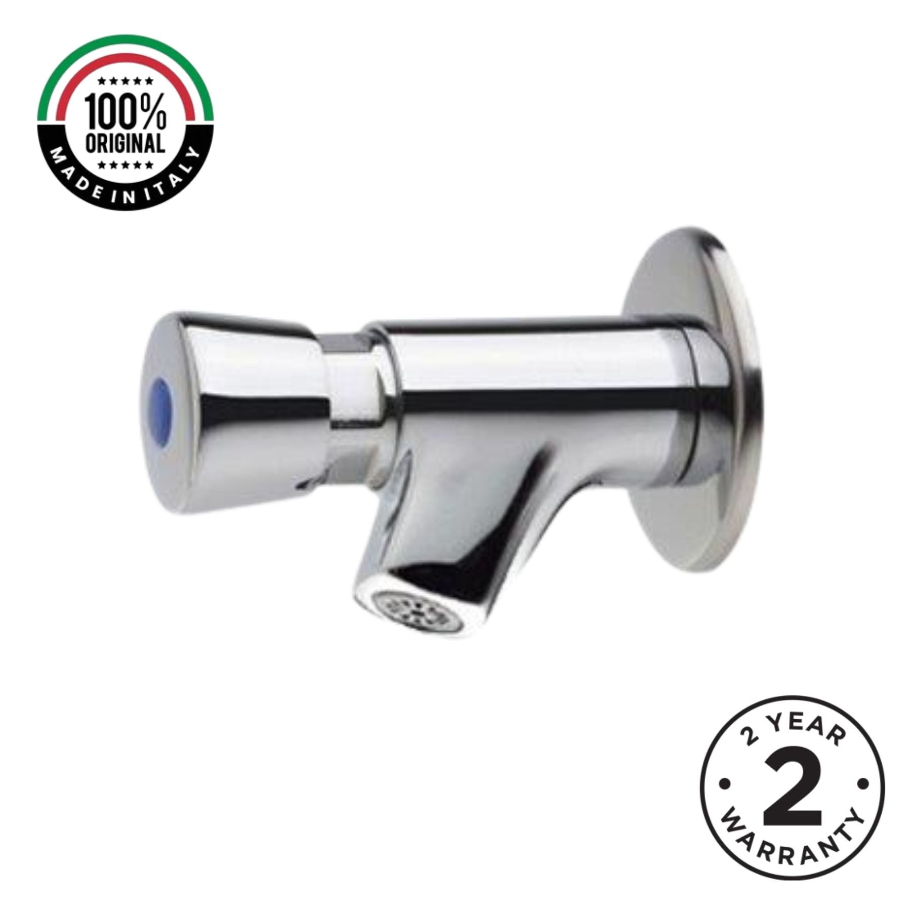 Wall-mounted single-water timed tap with push-button control, adjustable flow and anti-vandal protection for commercial and public washrooms in the UAE.