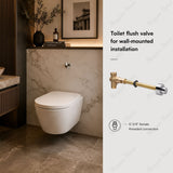Wall mounted toilet flush valve with G3/4 female threaded connection. Durable chrome flush solution for commercial, healthcare and public washrooms in UAE.