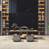 Black Marquina 160x320cm High Glossy Porcelain Slab